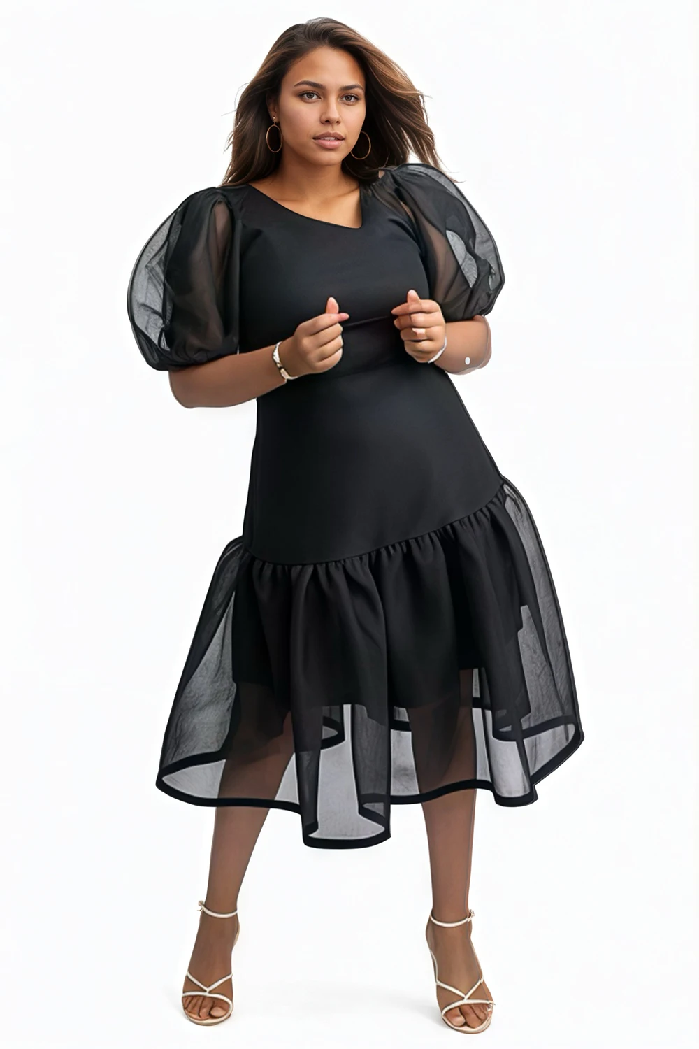 Women Plus Size Sheer Mesh Dress Puff Sleeve V-Neck Mermaid Dresses Short Sleeve Elegant Casual Summer Dress 2025 for Women
Women Plus Size Sheer Mesh Dress Puff Sleeve V-Neck Mermaid Dresses Short Sleeve Elegant Casual Summer Dress 2025 for Women