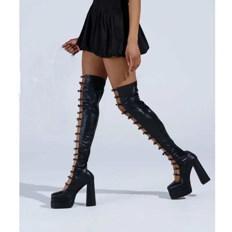 Platform Buckle Belt Over The Knee Boots Sexy Square Toe Accetp Customized New Arrivals Fashion Women Modern Boots
Platform Buckle Belt Over The Knee Boots Sexy Square Toe Accetp Customized New Arrivals Fashion Women Modern Boots