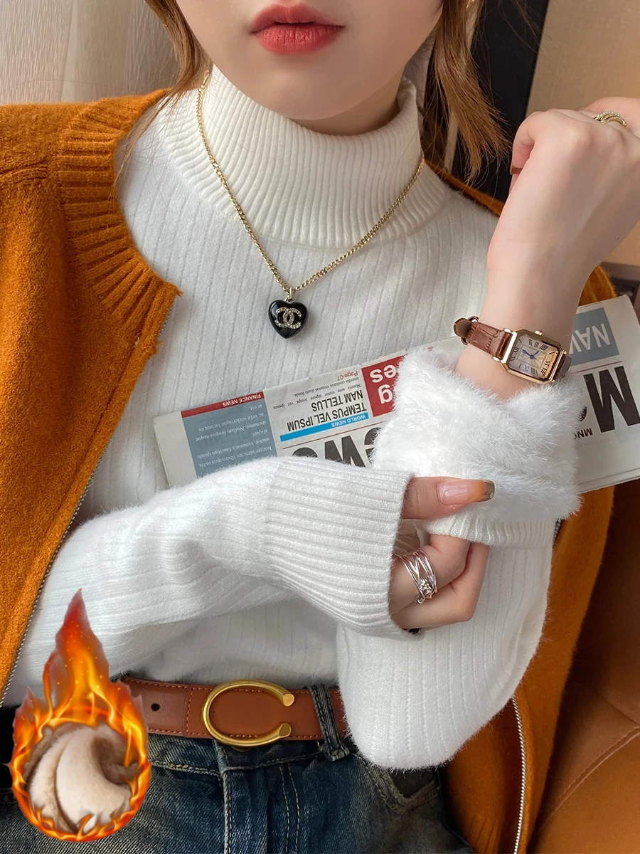 Women's Turtleneck Sweater Winter 2024 Retro Red with Velvet Lining Thickened Inner Wear Thermal Knitting Bottoming Shirt
Women's Turtleneck Sweater Winter 2024 Retro Red with Velvet Lining Thickened Inner Wear Thermal Knitting Bottoming Shirt
