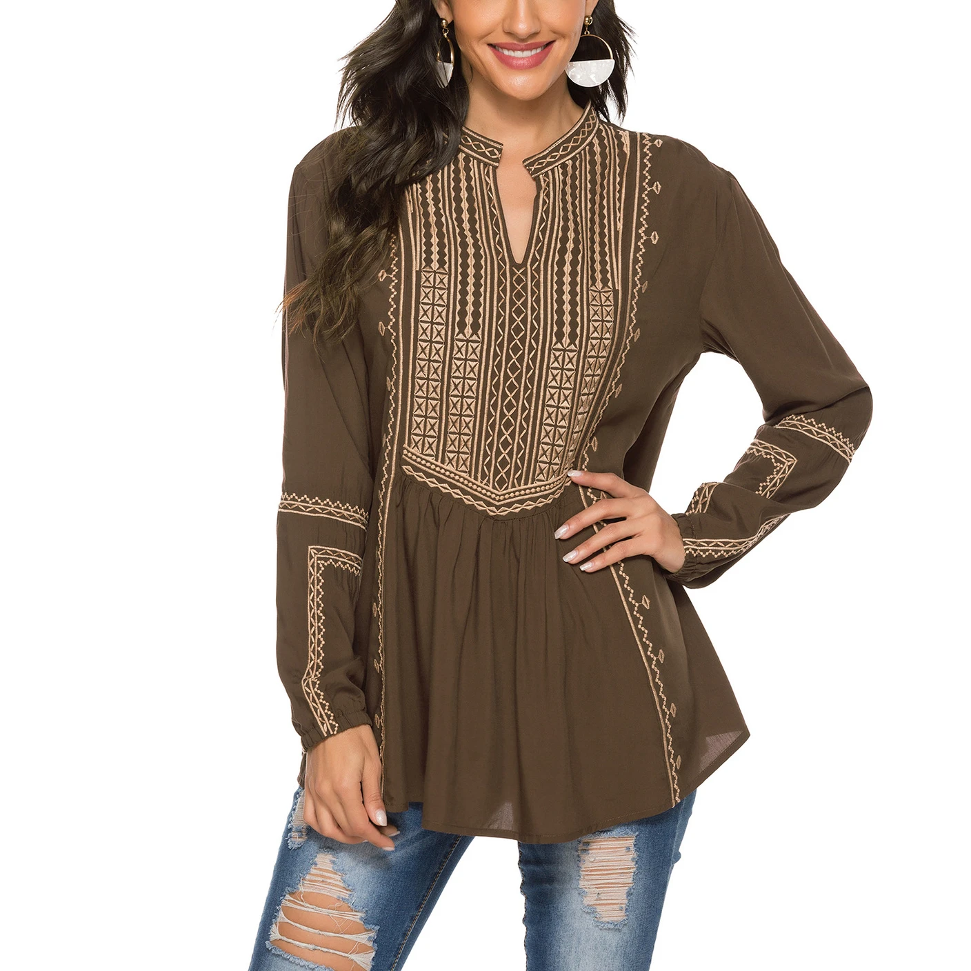 TEELYNN Boho Long Sleeve Summer Blouses for Women Vintage Floral Embroidery Oversize Blouse Casual O-neck Loose Shirts Blusas
TEELYNN Boho Long Sleeve Summer Blouses for Women Vintage Floral Embroidery Oversize Blouse Casual O-neck Loose Shirts Blusas