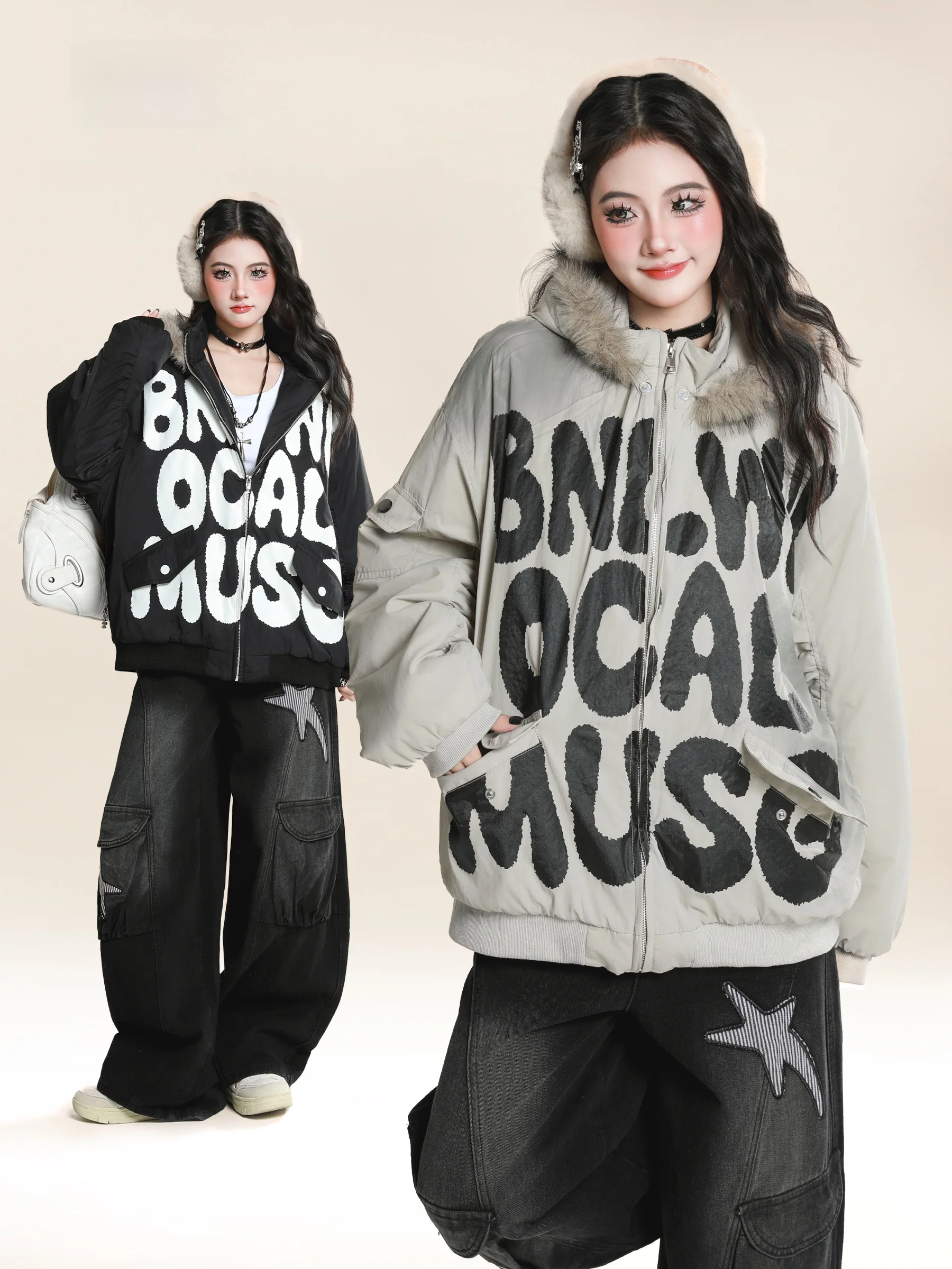 Хлопковое джато HM в американском стиле ретро с меховым воротником для женщин, зимнее уличное теплое пальто для пар с буквенным принтом
Хлопковое джато HM в американском стиле ретро с меховым воротником для женщин, зимнее уличное теплое пальто для пар с буквенным принтом