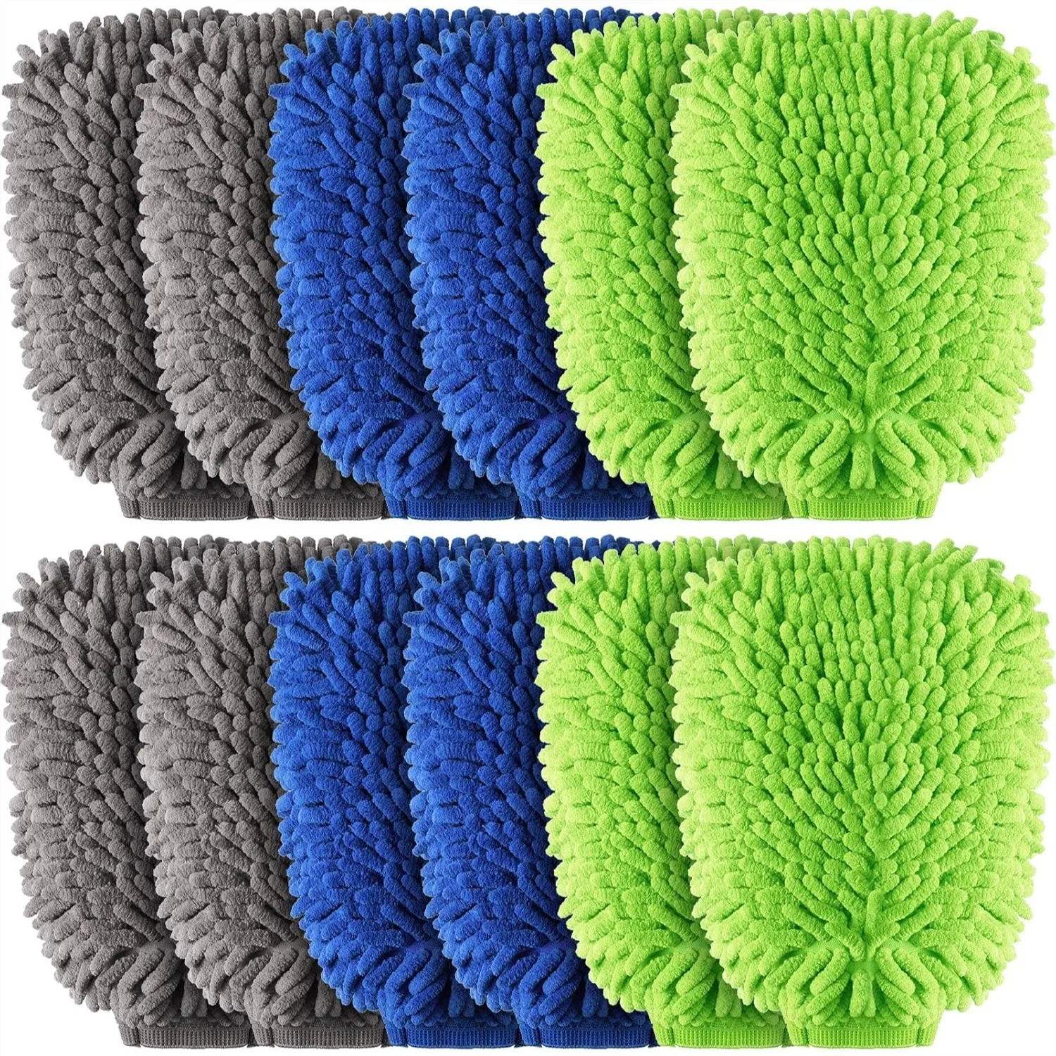 Car Wash Mitts - 12 Pcs Chenille Microfiber Scratch-Free Ultra Absorbent for Cars, Trucks, Boats
Car Wash Mitts - 12 Pcs Chenille Microfiber Scratch-Free Ultra Absorbent for Cars, Trucks, Boats
