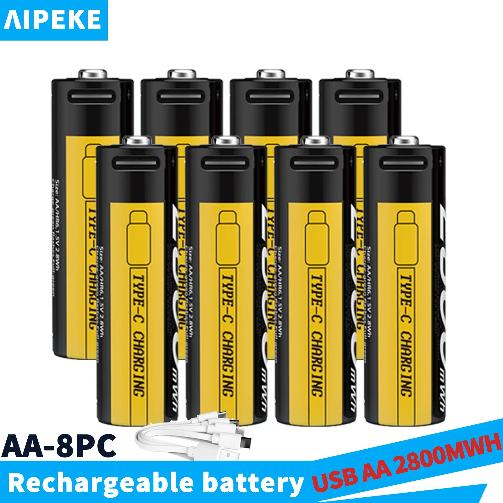Перезаряжаемый Аккумулятор AA USB емкостью 2800 МВт/ч для игрового контроллера и мыши от AIPEKE aaa
Перезаряжаемый Аккумулятор AA USB емкостью 2800 МВт/ч для игрового контроллера и мыши от AIPEKE aaa