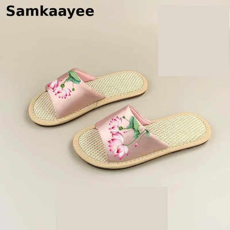 36-41 Womens Slippers Summer Flats Shoes Female Lotus Zapatos Peep Toe Soft Bottom Breathable Chinese Style Flower Chaussures Y2
36-41 Womens Slippers Summer Flats Shoes Female Lotus Zapatos Peep Toe Soft Bottom Breathable Chinese Style Flower Chaussures Y2