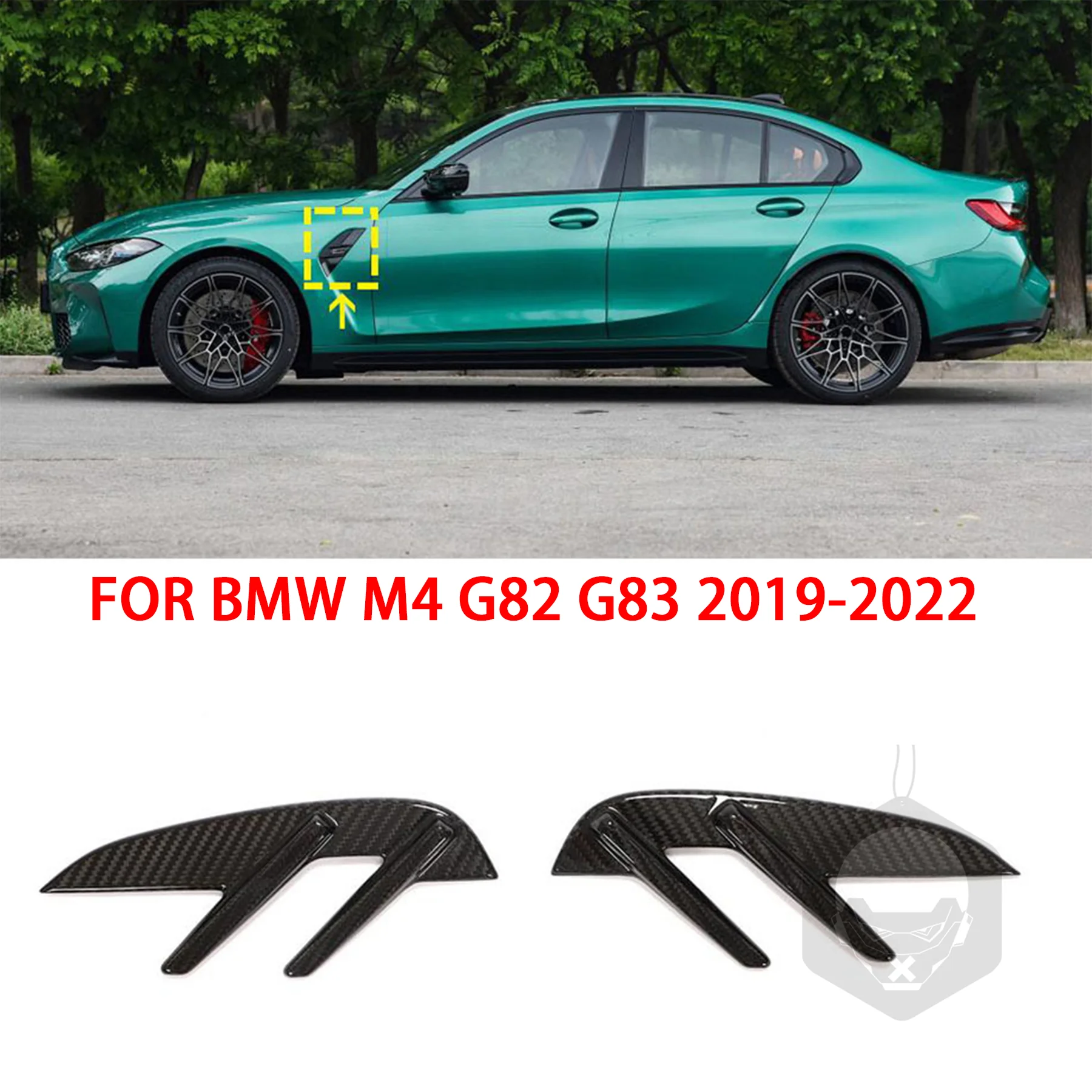 FOR BMW M4 G82 G83 2019-2022 Real Carbon Fiber Car Side Fender Side Air Vent Splitters Trim Car Exterior Accessories
FOR BMW M4 G82 G83 2019-2022 Real Carbon Fiber Car Side Fender Side Air Vent Splitters Trim Car Exterior Accessories