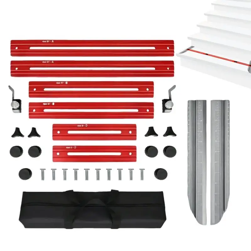 Stair Tread Template Tool Adjustable Shelf Layout Tool With Scales Sturdy Home Stair Step Scribe Tool for Studio Factory School
Stair Tread Template Tool Adjustable Shelf Layout Tool With Scales Sturdy Home Stair Step Scribe Tool for Studio Factory School