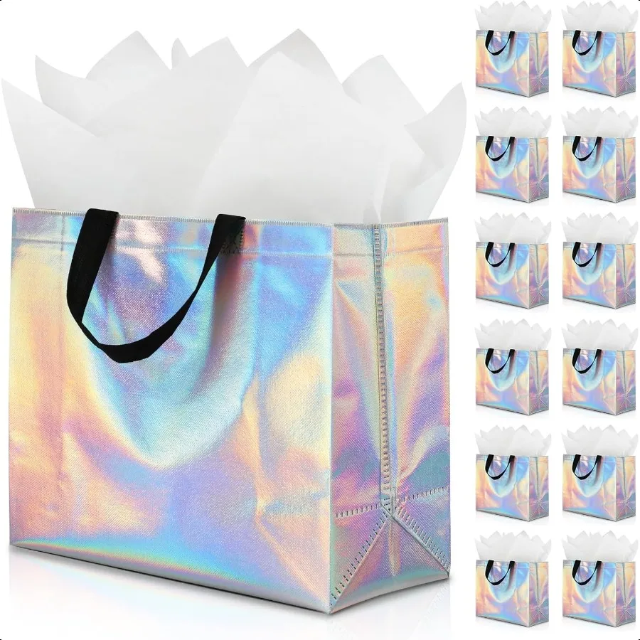 12Pcs Reusable Gift Bags Includes Tissue Paper Gift bag with handle Birthdays Parties Holidays Weddings Medium 13x5x11in Rainbo
12Pcs Reusable Gift Bags Includes Tissue Paper Gift bag with handle Birthdays Parties Holidays Weddings Medium 13x5x11in Rainbo