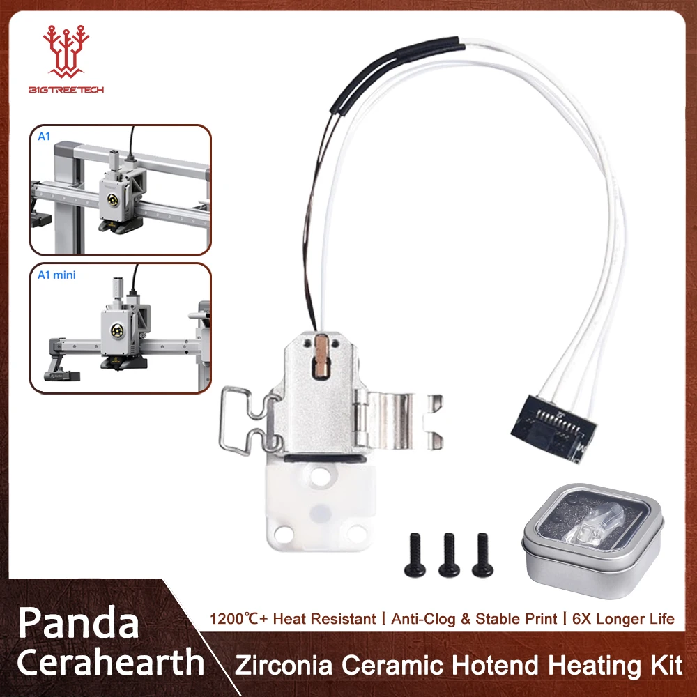 BIGTREETECH Panda Cerahearth Zirconia Ceramic Hotend Hotend Kit High-Tem Insulation Replaceable Element For Bambu Lab A1/A1 Mini
BIGTREETECH Panda Cerahearth Zirconia Ceramic Hotend Hotend Kit High-Tem Insulation Replaceable Element For Bambu Lab A1/A1 Mini