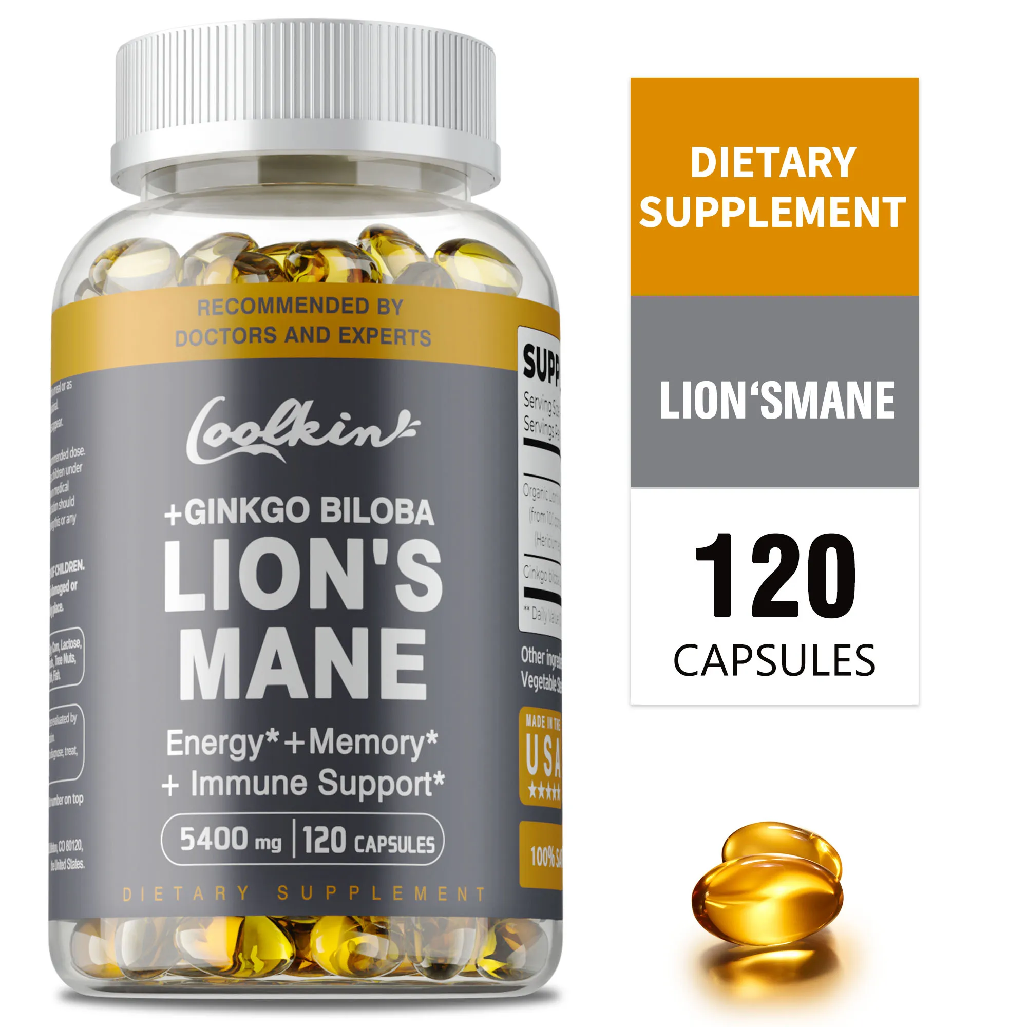 Lion's Mane Mushroom Capsules - Supports Brain Health, Cognitive Function, Improves Mental Clarity, Enhances Memory, Non-GMO
Lion's Mane Mushroom Capsules - Supports Brain Health, Cognitive Function, Improves Mental Clarity, Enhances Memory, Non-GMO