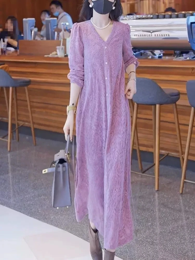 2023 Fashion Spring Autumn V-Neck Lace Dress Women's Clothing New Elegant Slim Long Sleeve Dress bd797
2023 Fashion Spring Autumn V-Neck Lace Dress Women's Clothing New Elegant Slim Long Sleeve Dress bd797