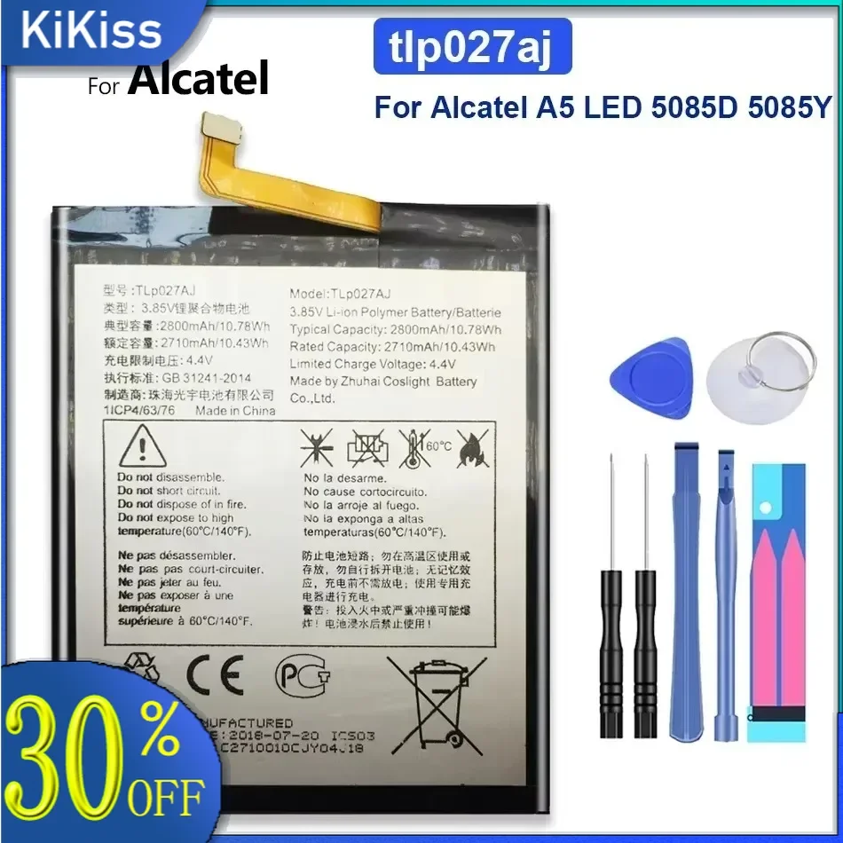 Новый сменный аккумулятор TLP027AJ емкостью 2800 мАч для Alcatel A5 LED 5085D 5085Y, аккумуляторы для мобильных телефонов + бесплатный инструмент
Новый сменный аккумулятор TLP027AJ емкостью 2800 мАч для Alcatel A5 LED 5085D 5085Y, аккумуляторы для мобильных телефонов + бесплатный инструмент