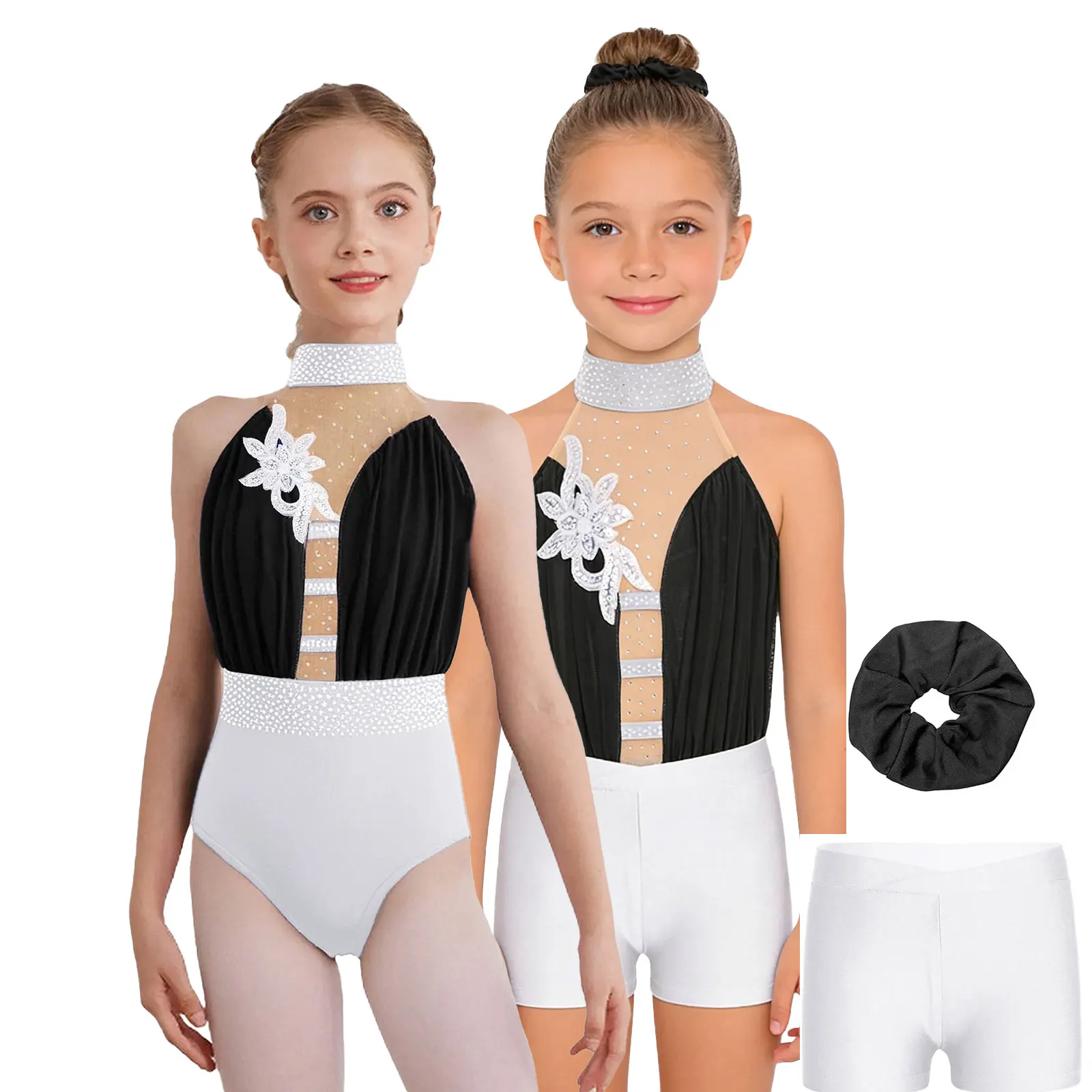 Kids Girls Figure Skating Gymnastics Artistic Dance Outfit Sleeveless Rhinestones Leotard with Shorts Hairband Performance Dance
Kids Girls Figure Skating Gymnastics Artistic Dance Outfit Sleeveless Rhinestones Leotard with Shorts Hairband Performance Dance