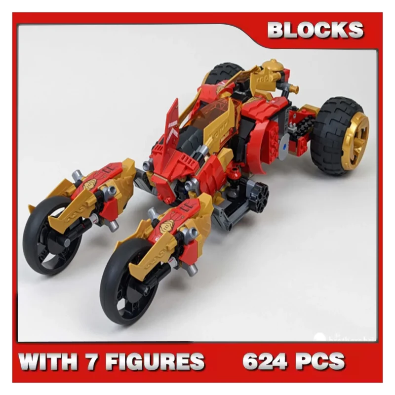 Технический автомобиль Mecha Ninja MOC Kai's Golden Dragon Raider, строительные блоки, кирпичи, модель игрушки для 71773, подарки на Рождество, 624 шт.
Технический автомобиль Mecha Ninja MOC Kai's Golden Dragon Raider, строительные блоки, кирпичи, модель игрушки для 71773, подарки на Рождество, 624 шт.
