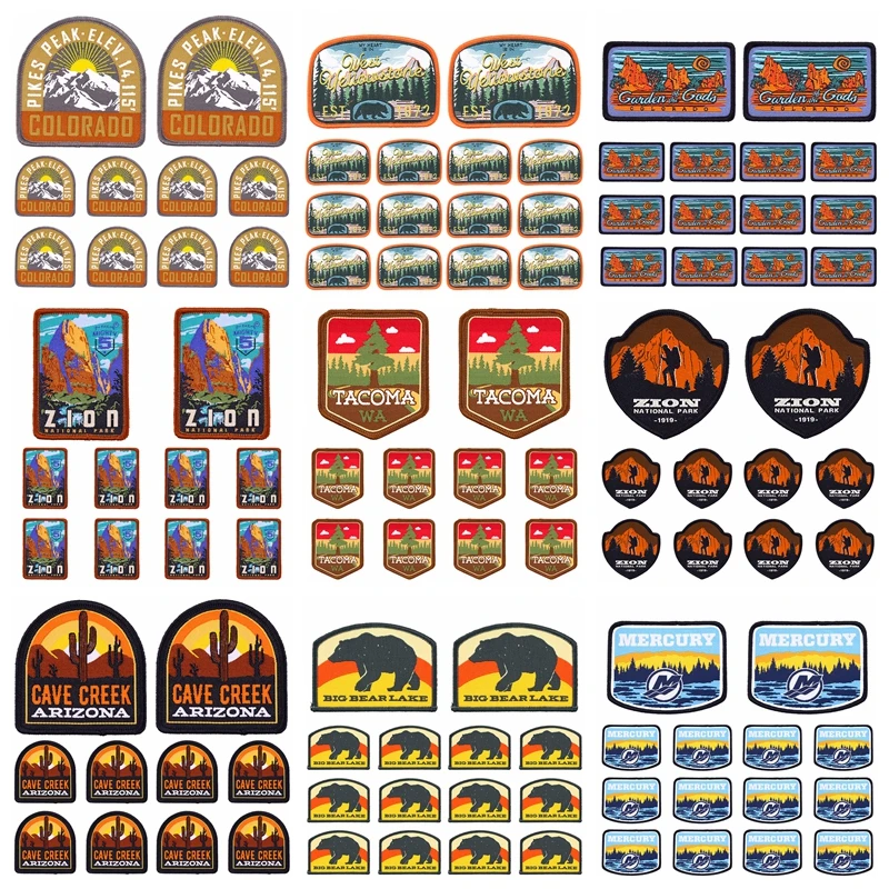 10PCS/lots Mountain Travel Embroidery Patch Natural Scenery Patches On Clothes Camping Patches For Clothing Jacket Sew Sticker
10PCS/lots Mountain Travel Embroidery Patch Natural Scenery Patches On Clothes Camping Patches For Clothing Jacket Sew Sticker