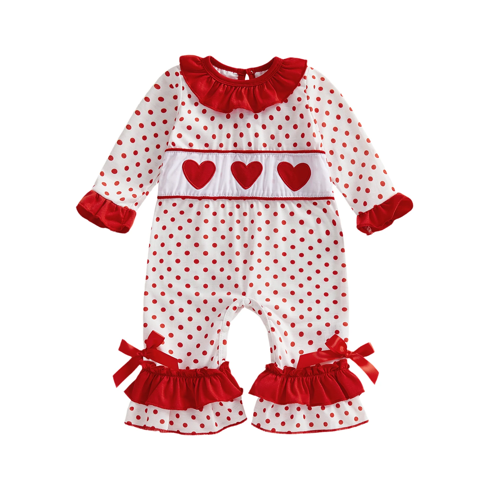 Toddler Girls Pink Heart Print Ruffle Sleeve Jumpsuit with Flare Pants and Embroidered Love Detail for Valentine s Day
Toddler Girls Pink Heart Print Ruffle Sleeve Jumpsuit with Flare Pants and Embroidered Love Detail for Valentine s Day