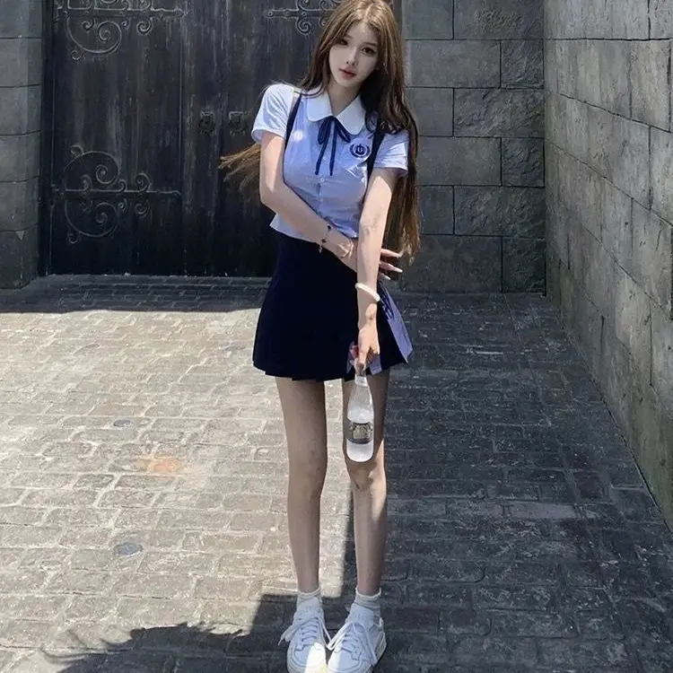 Blue Uniform Set Short Sleeve Pleated Skirt Three Piece Set College Sakura Island JK Senior Sister Outfit Anti Aging Summer S...
Blue Uniform Set Short Sleeve Pleated Skirt Three Piece Set College Sakura Island JK Senior Sister Outfit Anti Aging Summer S...