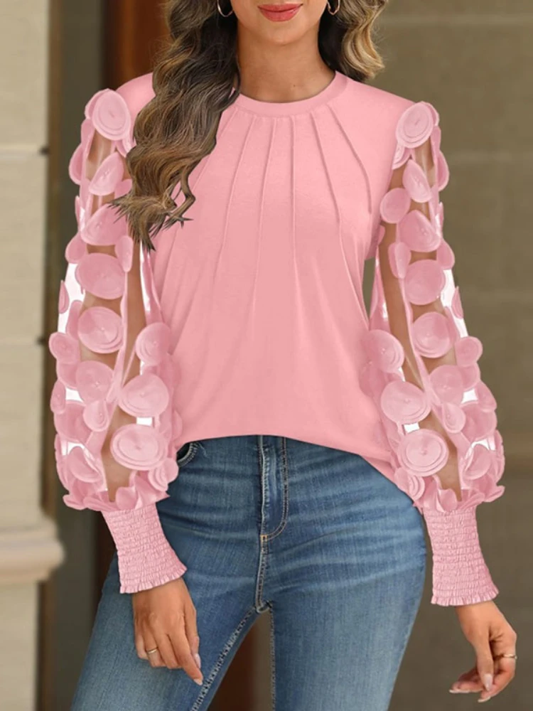 2025 Spring Women Fashion Mesh Spliced O Neck Long Sleeve Loose Blouse Tops Office Lady Casual Solid Black Shirts & Blouses Top
2025 Spring Women Fashion Mesh Spliced O Neck Long Sleeve Loose Blouse Tops Office Lady Casual Solid Black Shirts & Blouses Top