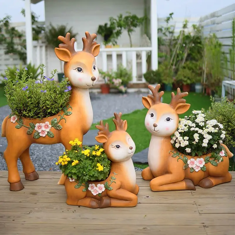 Sika deer yard decoration arrangement animal yard garden creative flower pot
Sika deer yard decoration arrangement animal yard garden creative flower pot