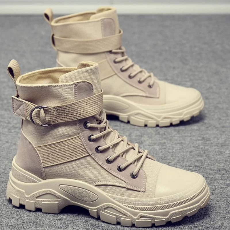 Outdoor Hiking Lace Up Canvas Platform Men's High Cut Boots Spring Autumn Fashion Low Price Trendy 2025 High Quality Male Shoes
Outdoor Hiking Lace Up Canvas Platform Men's High Cut Boots Spring Autumn Fashion Low Price Trendy 2025 High Quality Male Shoes