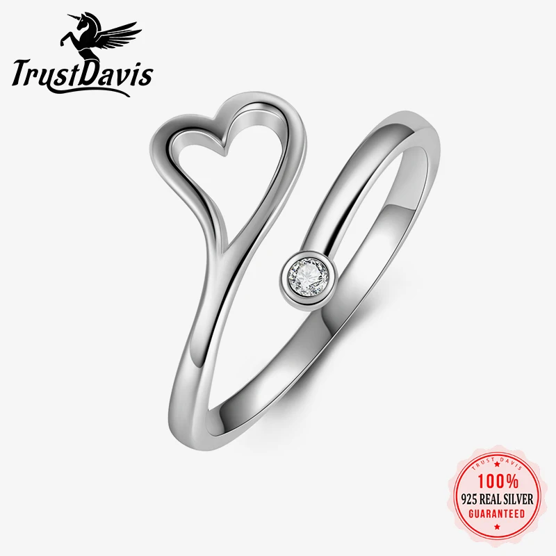 TrustDavis Real 925 Sterling Silver Women's Fashion Simple Hollow Heart-shaped Open Ring for Women Girl Jewelry Gift DS4255
TrustDavis Real 925 Sterling Silver Women's Fashion Simple Hollow Heart-shaped Open Ring for Women Girl Jewelry Gift DS4255