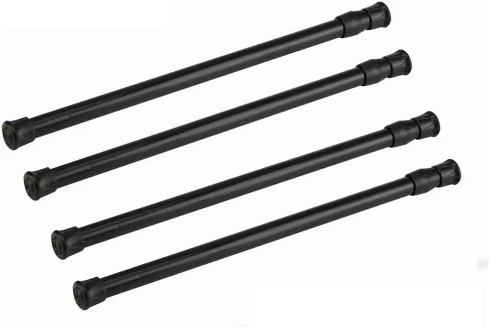 Tension Rods 4 Pack Adjustable 15.7-28 Inches Spring Steel Cupboard Bars for Curtain Shower Closet Black
Tension Rods 4 Pack Adjustable 15.7-28 Inches Spring Steel Cupboard Bars for Curtain Shower Closet Black