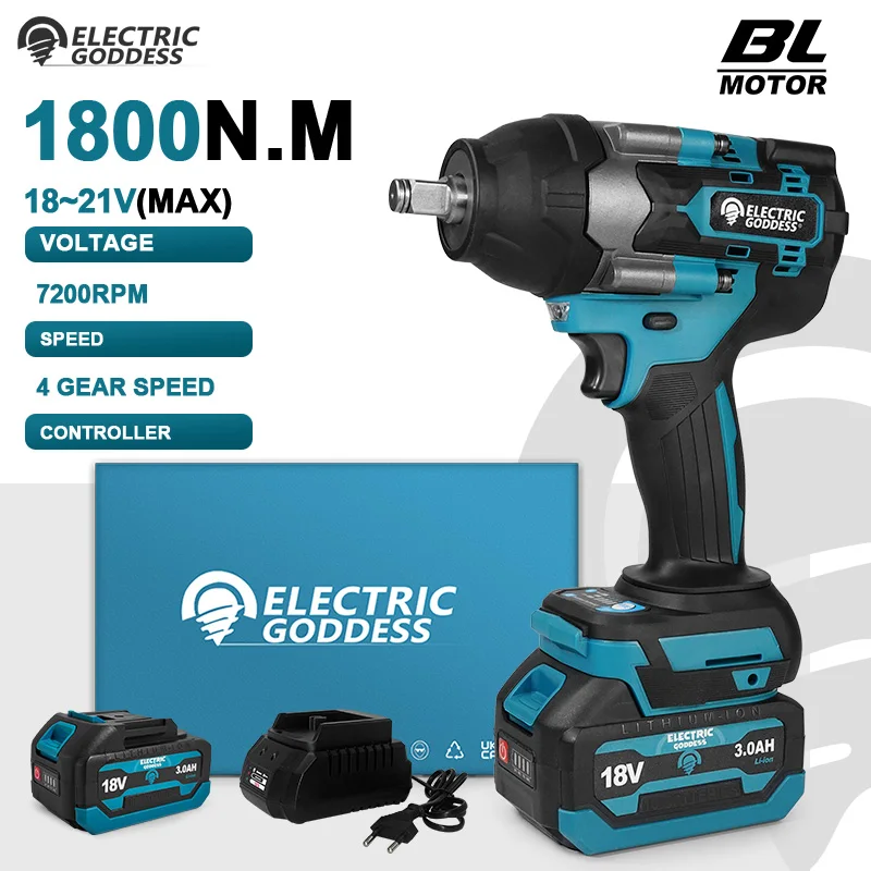 1800NM Cordless Electric Impact Wrench Compact Model Brushless Motor Lithium Electric Drive For 21V Makita Battery Pin
1800NM Cordless Electric Impact Wrench Compact Model Brushless Motor Lithium Electric Drive For 21V Makita Battery Pin