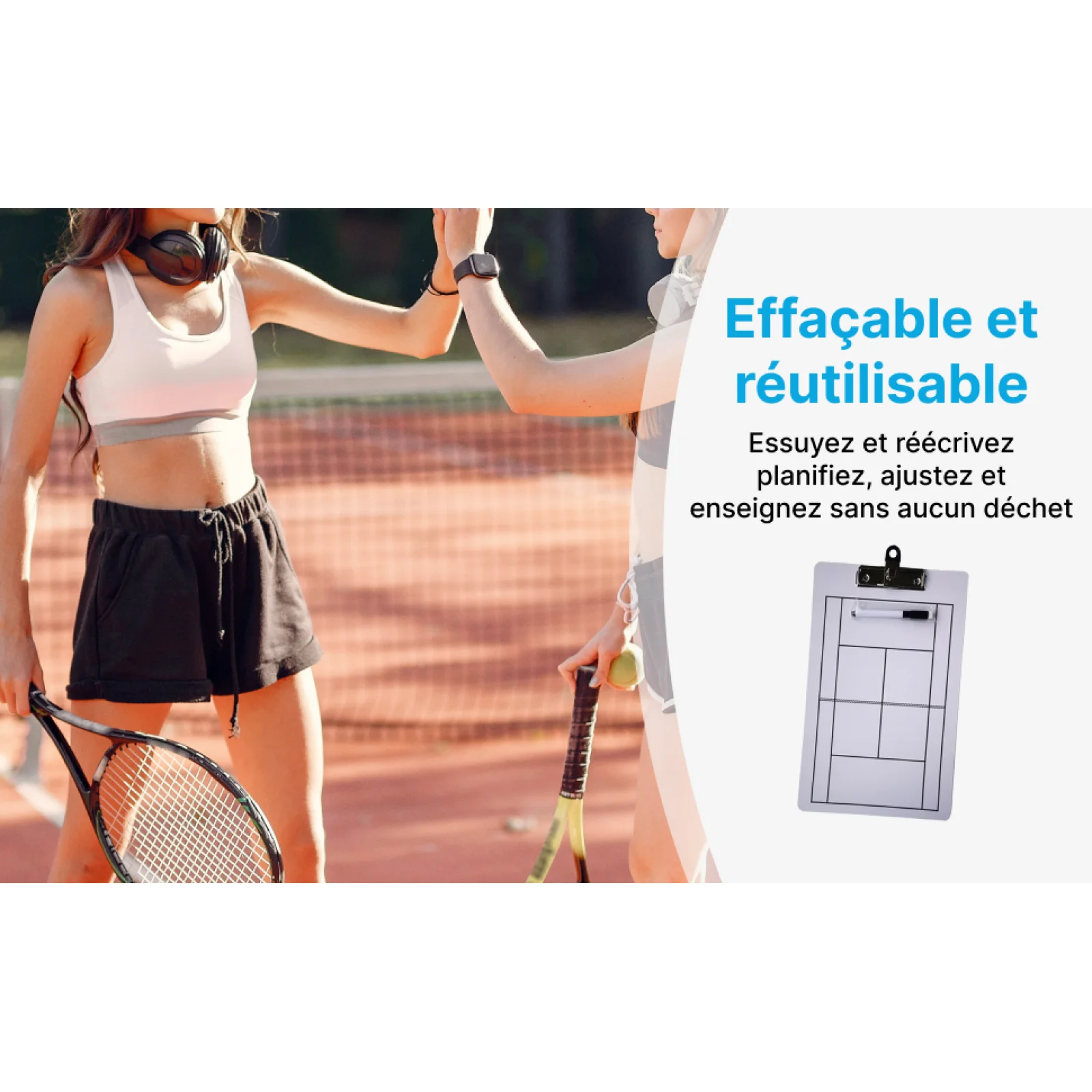 Tennis Coaching Boards Reusable Guidance Training Aid Referee Professional Portable Teaching Assistant Strategy Tactic Clipboard
Tennis Coaching Boards Reusable Guidance Training Aid Referee Professional Portable Teaching Assistant Strategy Tactic Clipboard