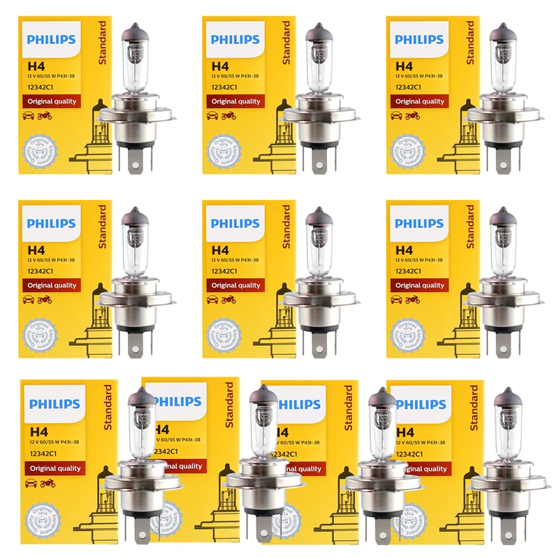 Philips 10 Lamps Vision H4 12V 60/55W P43t Original Car Halogen Head Lamps 3200K Standard Replace Genuine High Low Beam 12342C1
Philips 10 Lamps Vision H4 12V 60/55W P43t Original Car Halogen Head Lamps 3200K Standard Replace Genuine High Low Beam 12342C1