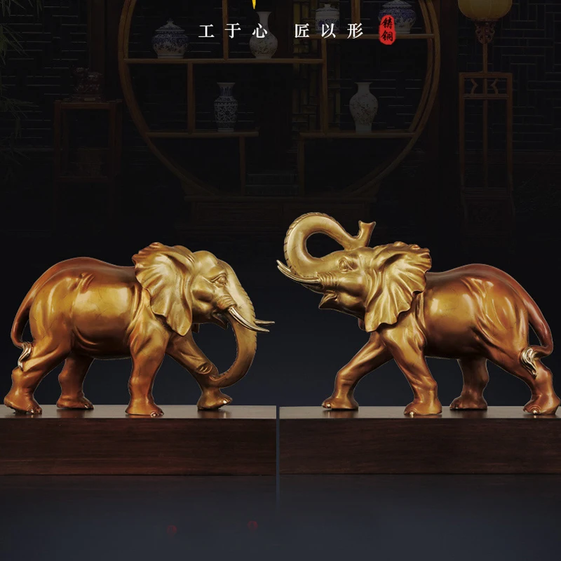 A pair Company home Porch lobby thriving business Solicit wealth money Good luck Elephants brass Sculpture ART Ornament
A pair Company home Porch lobby thriving business Solicit wealth money Good luck Elephants brass Sculpture ART Ornament