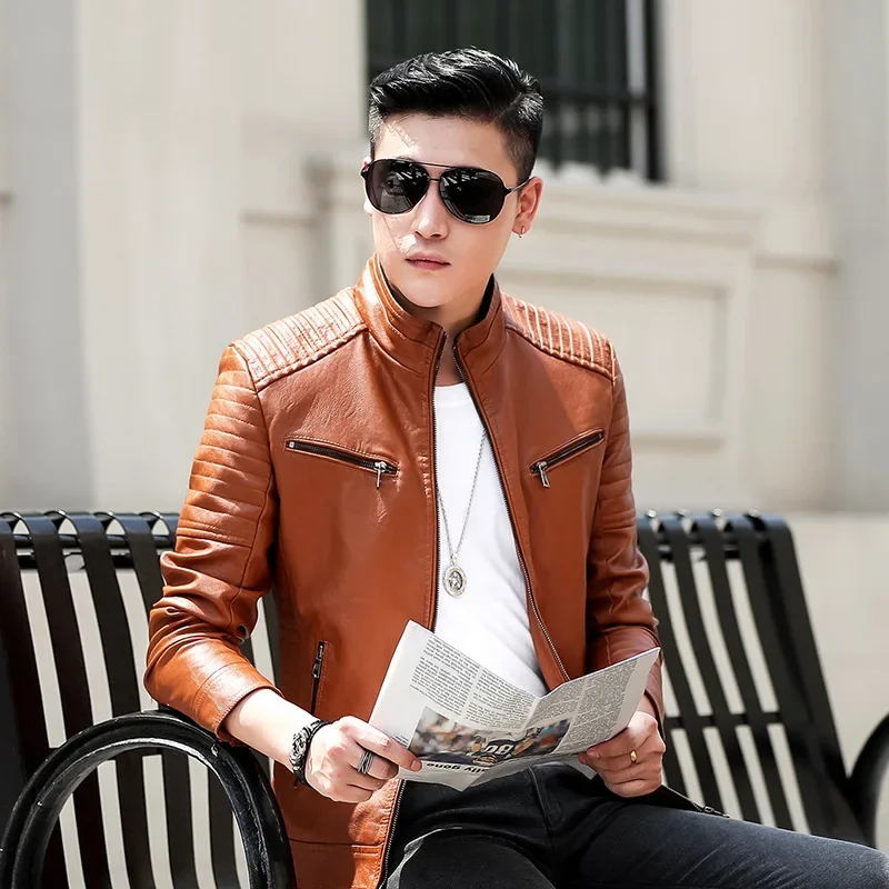Pu Leather Jackets high quality black khaki mens leather jackets Men's Jackets Autumn Leather Jackets New solid color Slim
Pu Leather Jackets high quality black khaki mens leather jackets Men's Jackets Autumn Leather Jackets New solid color Slim