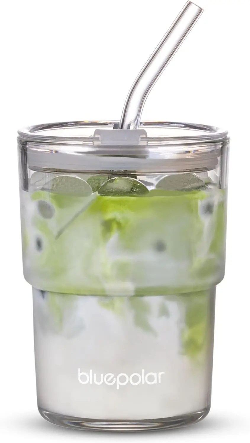 13oz/400ml Glass Tumbler with Straw and Lid, Thick Wall Iced Coffee Cup for Water, Tea, Juice (Aurora White)
13oz/400ml Glass Tumbler with Straw and Lid, Thick Wall Iced Coffee Cup for Water, Tea, Juice (Aurora White)