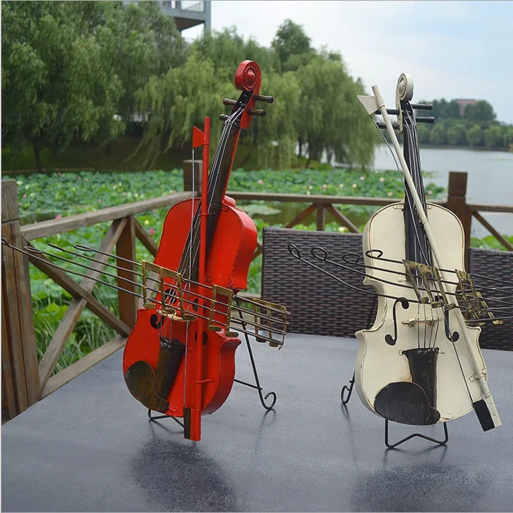 Железная ретро-скрипка модель Домашняя комната Интернет-кафе бар кафе музыкальное оборудование