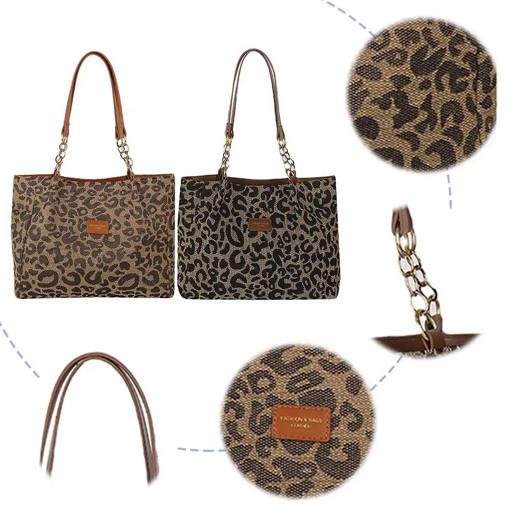 Women Leopard Print Fashion Shoulder Bag Large Capacity Vintage Tote Bag Zipper Closure Stylish Shoulder Purse Chic Hobo Bag
Women Leopard Print Fashion Shoulder Bag Large Capacity Vintage Tote Bag Zipper Closure Stylish Shoulder Purse Chic Hobo Bag