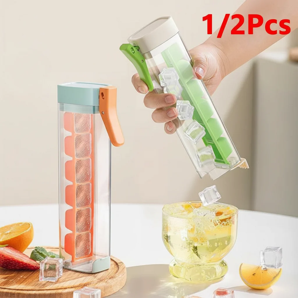 Food Grade Silicone Ice Cube Mold with One Click Press Type Storage Box Whiskey Cube Maker Kitchen Tool for Home Bar 1/2Pcs
Food Grade Silicone Ice Cube Mold with One Click Press Type Storage Box Whiskey Cube Maker Kitchen Tool for Home Bar 1/2Pcs