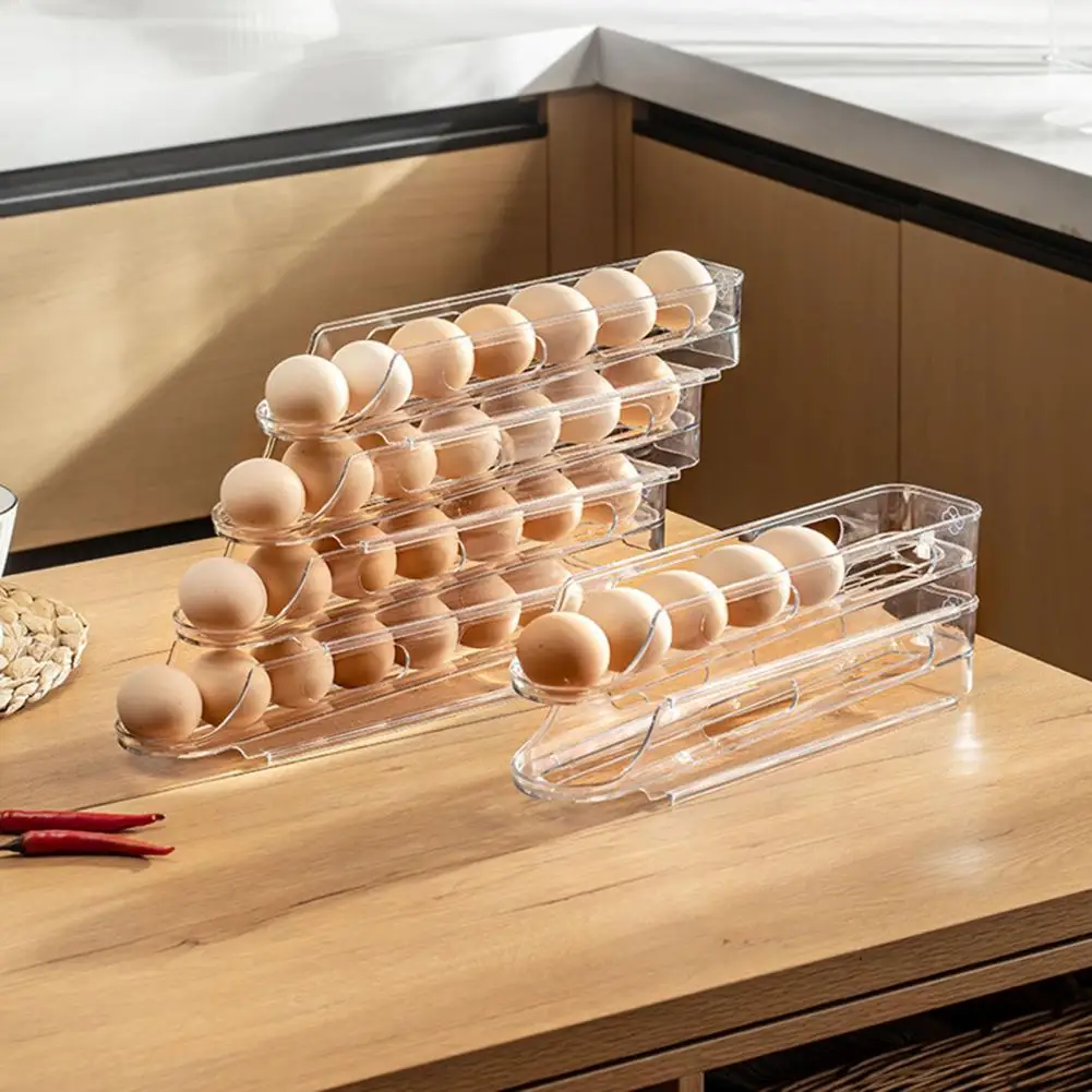 Storage Dispenser Capacity Transparent Egg Storage Rack for Refrigerator Automatic Rolling Organizer Dispenser with High Storage
Storage Dispenser Capacity Transparent Egg Storage Rack for Refrigerator Automatic Rolling Organizer Dispenser with High Storage