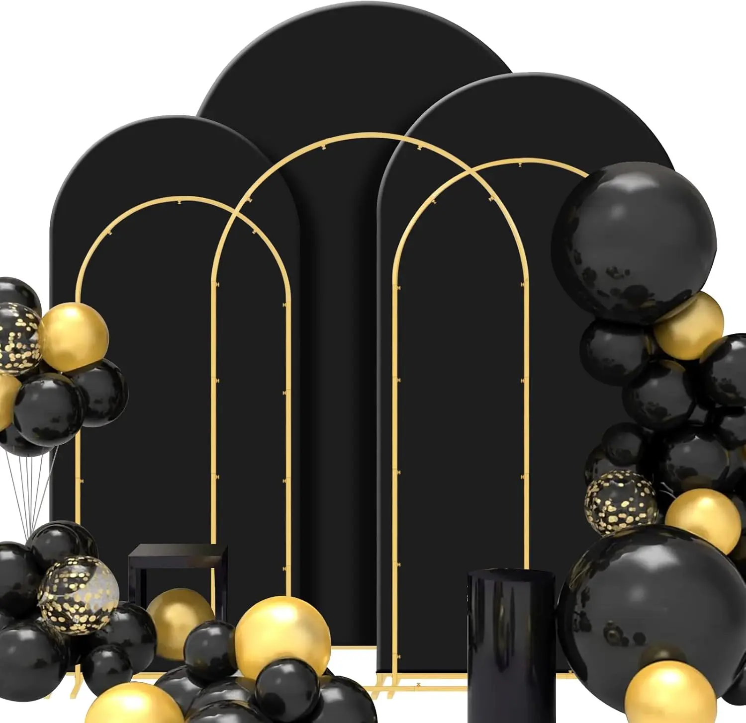 Metal Wedding Arch Backdrop Stand Set with Cover for Birthday Baby Shower Anniversary Black 5.9FT+6.6FT+7.2FT
Metal Wedding Arch Backdrop Stand Set with Cover for Birthday Baby Shower Anniversary Black 5.9FT+6.6FT+7.2FT
