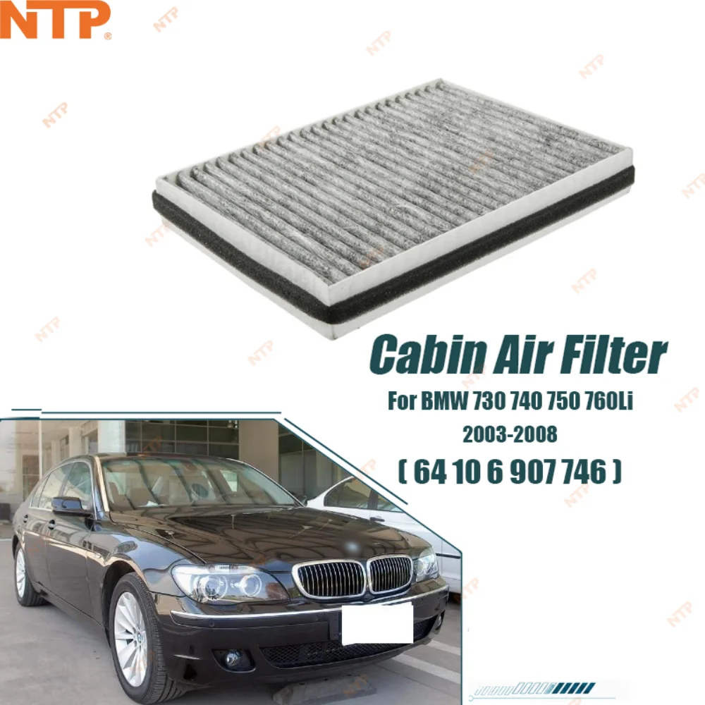 Cabin Air Filter Intake Filter Replacement With Activated Carbon For BMW 730 740 750 760Li 2003-2008 Car Accessories 64106907746
Cabin Air Filter Intake Filter Replacement With Activated Carbon For BMW 730 740 750 760Li 2003-2008 Car Accessories 64106907746