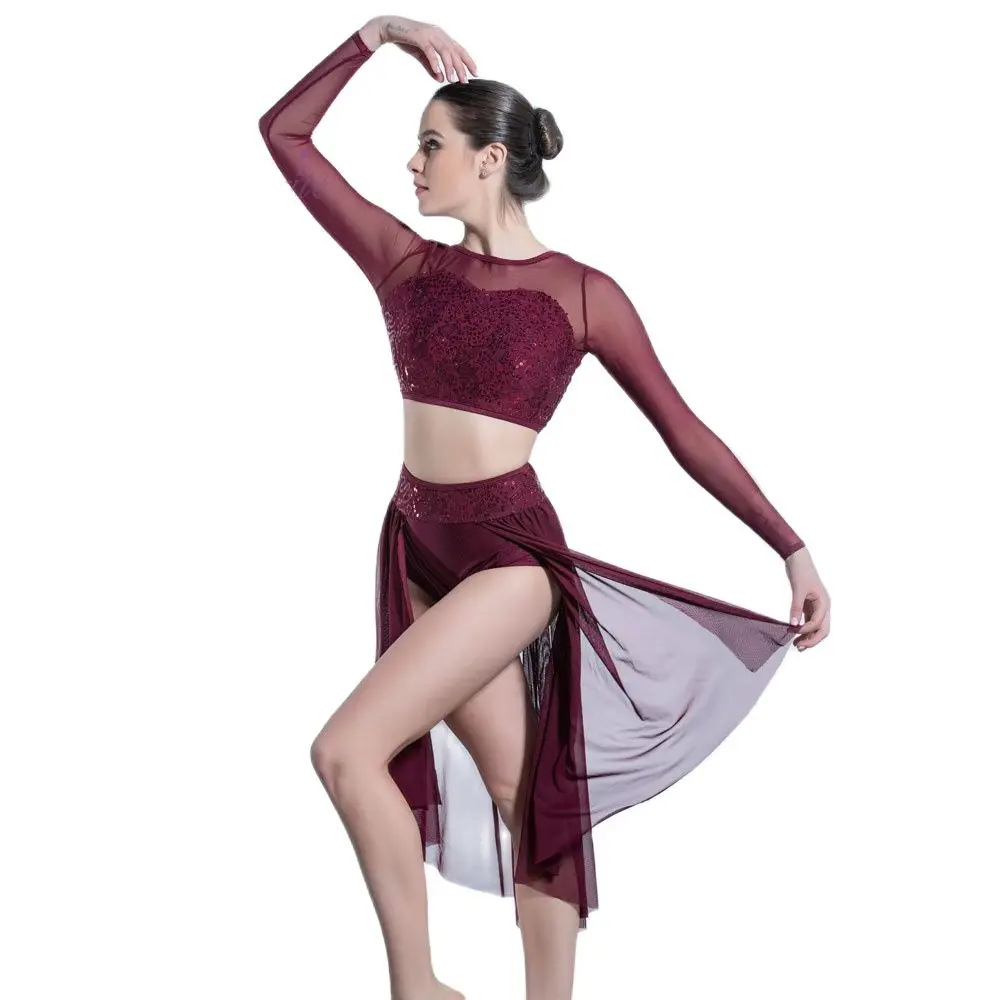 Dance Favourite Dance Costumes 19600 Burgundy Sequin Lace and mesh Bodice ballet dress performance Lyrical Dance Dress
Dance Favourite Dance Costumes 19600 Burgundy Sequin Lace and mesh Bodice ballet dress performance Lyrical Dance Dress