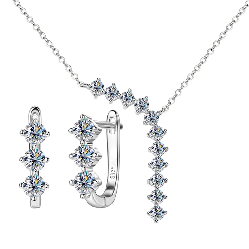 1.7cttw D color Moissanite Earrings Necklace 925 Sterling Silver Y-Shaped Pendant Necklaces Jewelry Set For Women Charming Gift
1.7cttw D color Moissanite Earrings Necklace 925 Sterling Silver Y-Shaped Pendant Necklaces Jewelry Set For Women Charming Gift