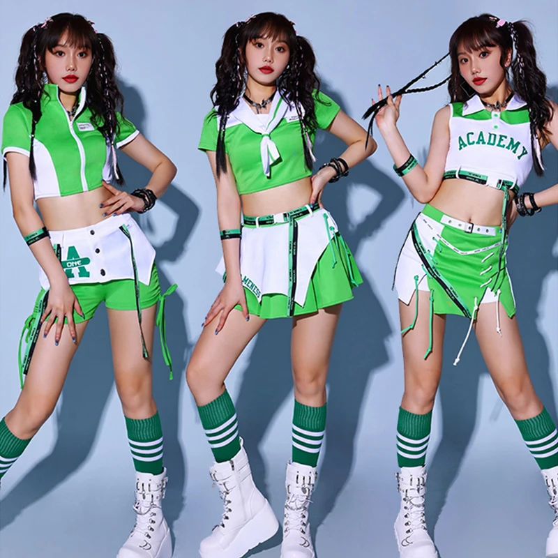 Adult Cheerleading Dance Clothes Women Jazz Costume Green Kpop Outfit Dj Gogo Dance Performance Clothing Pole Dance Wear BL15374
Adult Cheerleading Dance Clothes Women Jazz Costume Green Kpop Outfit Dj Gogo Dance Performance Clothing Pole Dance Wear BL15374
