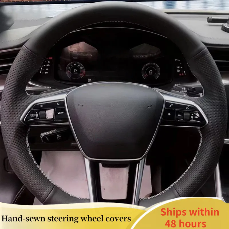 Custom Genuine Leather Car Steering Wheel Cover For Audi A6 (C8) Avant Allroad 2018-2019 Auto steering wheel cover Car accessory
Custom Genuine Leather Car Steering Wheel Cover For Audi A6 (C8) Avant Allroad 2018-2019 Auto steering wheel cover Car accessory