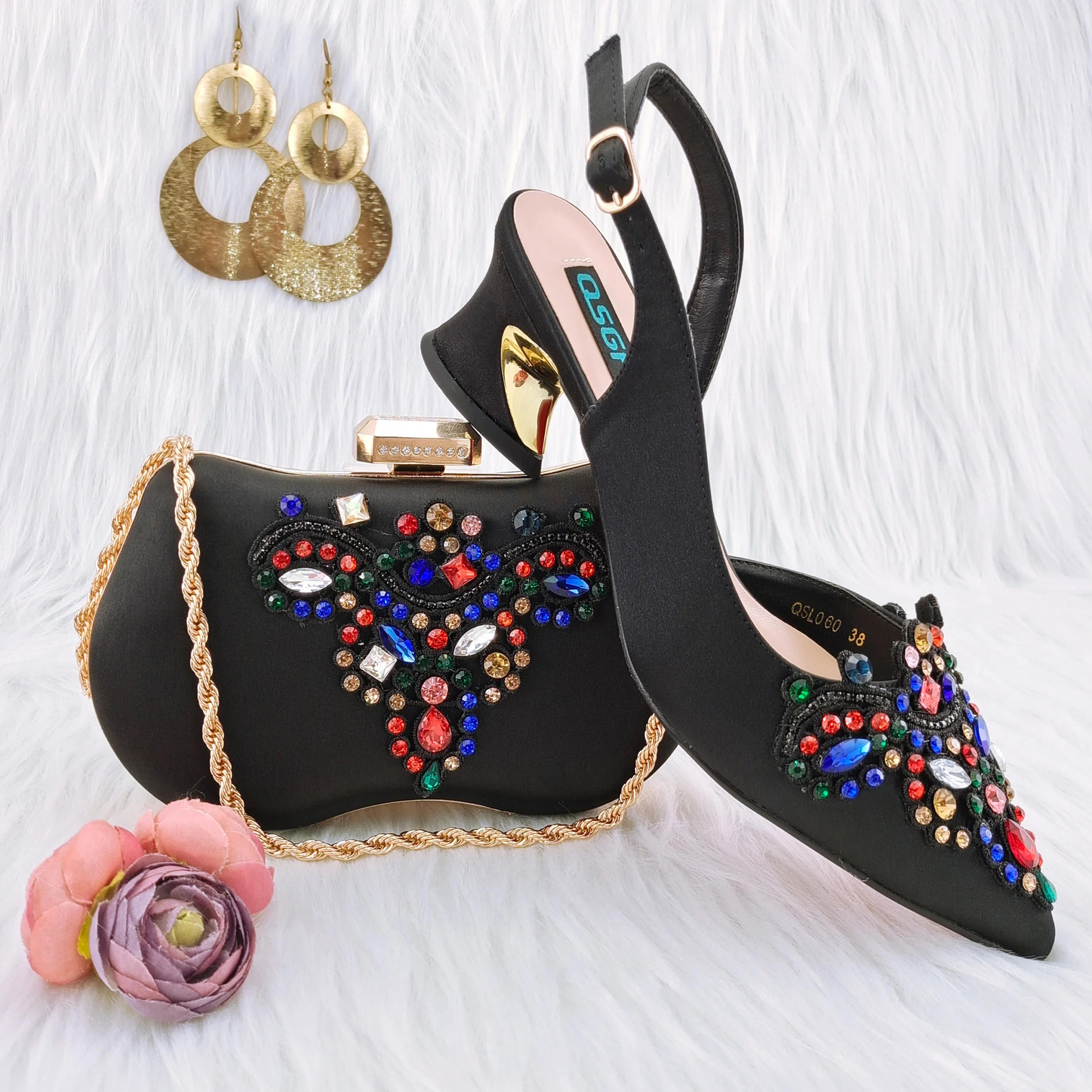 QSGFC New Fashion Simple And Versatile Black Pointed Toe High Heels Comfortable To Wear Party Ladies Shoes And Bag
QSGFC New Fashion Simple And Versatile Black Pointed Toe High Heels Comfortable To Wear Party Ladies Shoes And Bag