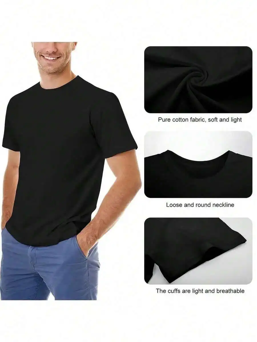 Men Soft Cotton Breathable T-Shirt Loose Round Neck Short Sleeve Tee
Men Soft Cotton Breathable T-Shirt Loose Round Neck Short Sleeve Tee