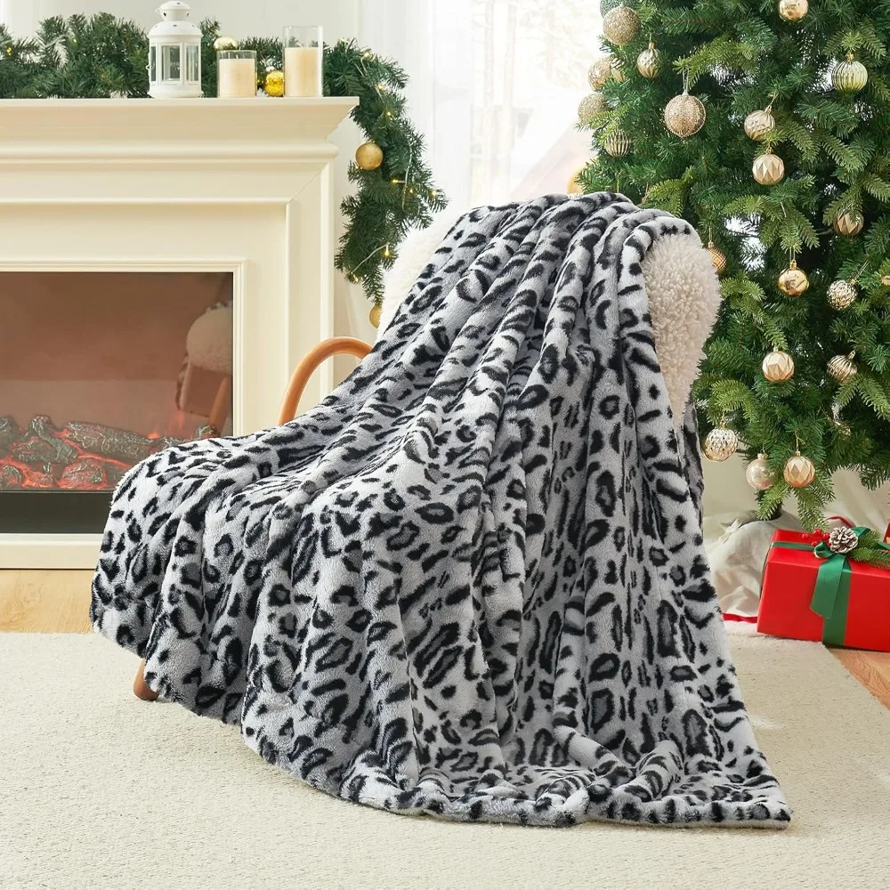 Luxury Faux Fur Throw Blanket Super Soft Fluffy Snow Leopard Print Double Sided Sherpa Non Shedding Warm Plush Throws for
Luxury Faux Fur Throw Blanket Super Soft Fluffy Snow Leopard Print Double Sided Sherpa Non Shedding Warm Plush Throws for