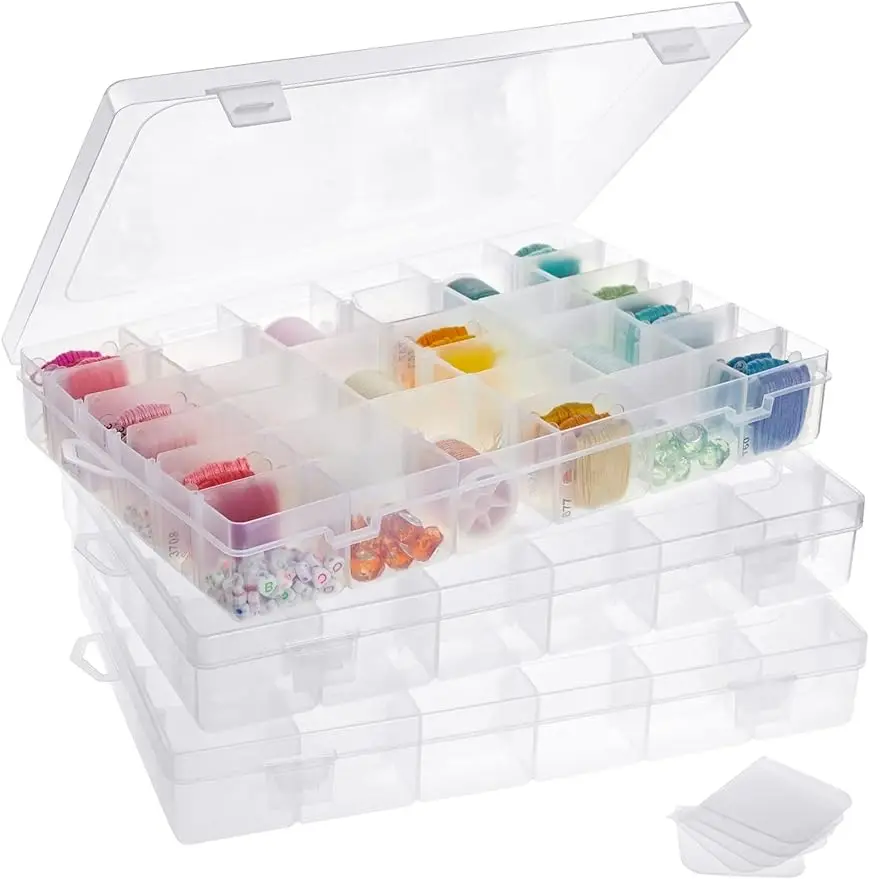 3 Pack Jewelry Organizer Box for Earrings, Clear Plastic Bead Storage Containers for Crafts (36 Compartments)
3 Pack Jewelry Organizer Box for Earrings, Clear Plastic Bead Storage Containers for Crafts (36 Compartments)