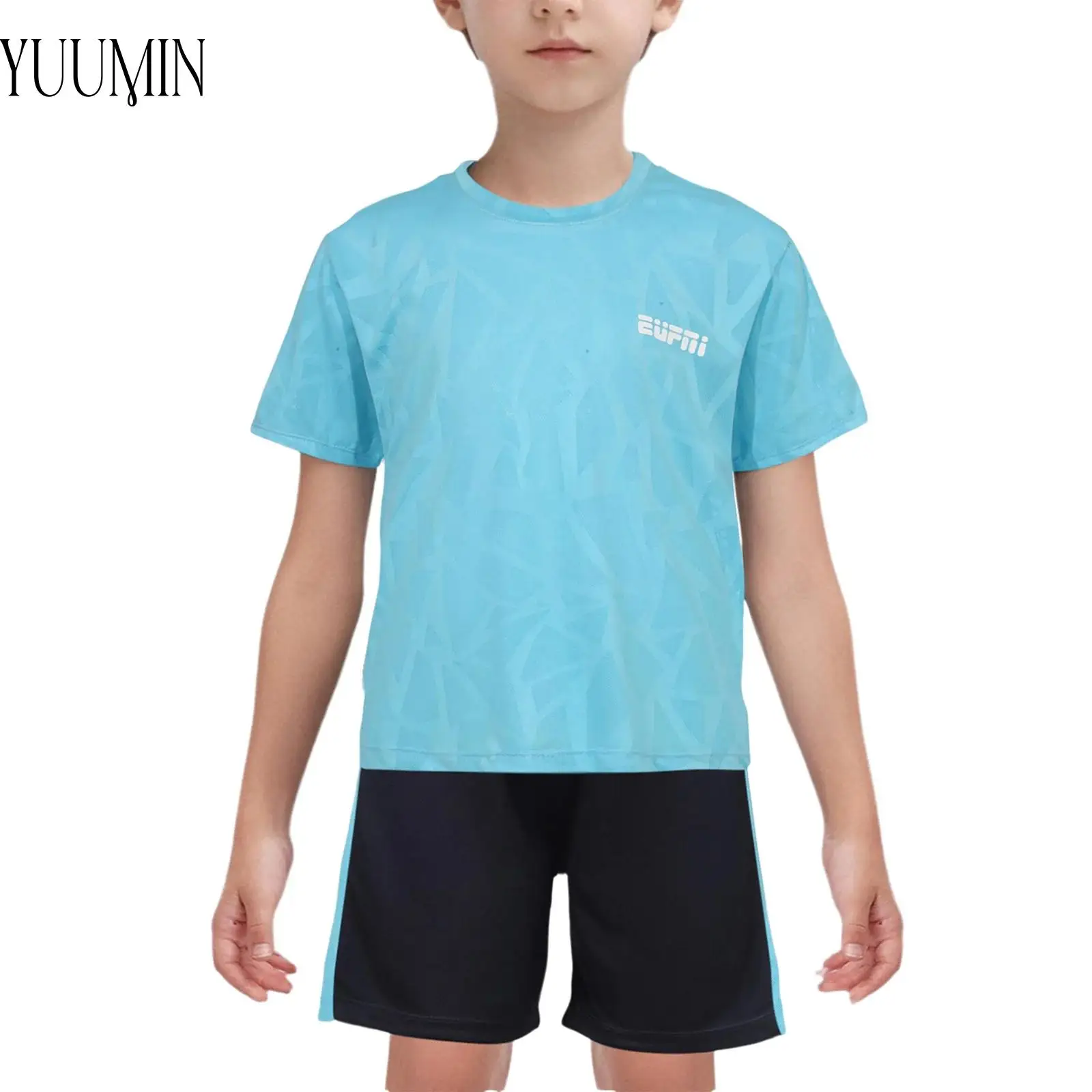 Boys Moisture-Wicking Sports Suit Tracksuit Two Piece Short Sleeve T-shirt with Shorts Kids Fitness Sportswear Soccer Uniform
Boys Moisture-Wicking Sports Suit Tracksuit Two Piece Short Sleeve T-shirt with Shorts Kids Fitness Sportswear Soccer Uniform