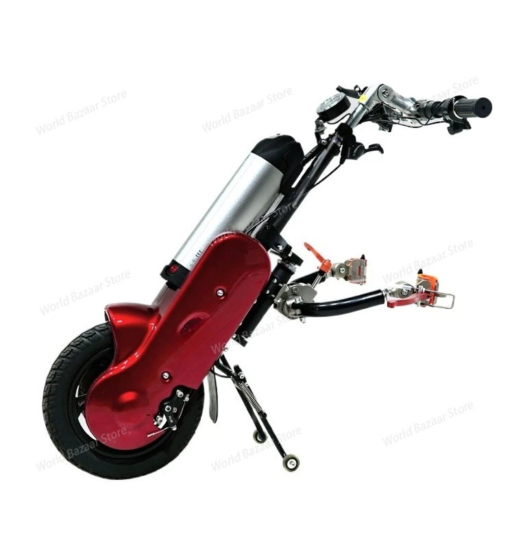 The front of the vehicle is connected to a manual folding sports wheelchair traction head,trailer head,an electric drive head
The front of the vehicle is connected to a manual folding sports wheelchair traction head,trailer head,an electric drive head