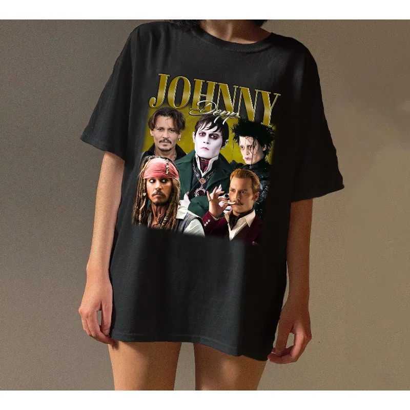 Женская футболка с принтом персонажей Джонни Деппа, модный тренд, топ, весна/лето, футболка унисекс из чистого хлопка с короткими рукавами
Женская футболка с принтом персонажей Джонни Деппа, модный тренд, топ, весна/лето, футболка унисекс из чистого хлопка с короткими рукавами