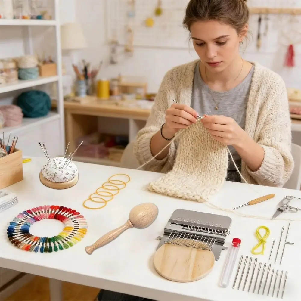 DIY Crafts Sock Darning Kit Egg/Mushroom Shaped Portable Darning Egg for Socks Wooden Base 50 Color Threads
DIY Crafts Sock Darning Kit Egg/Mushroom Shaped Portable Darning Egg for Socks Wooden Base 50 Color Threads