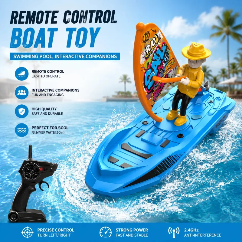 Remote Control Boat Toy for Swimming Pool – Interactive Fun, Easy to Operate, Durable RC Speedboat with Figure, Perfect Summer
Remote Control Boat Toy for Swimming Pool – Interactive Fun, Easy to Operate, Durable RC Speedboat with Figure, Perfect Summer